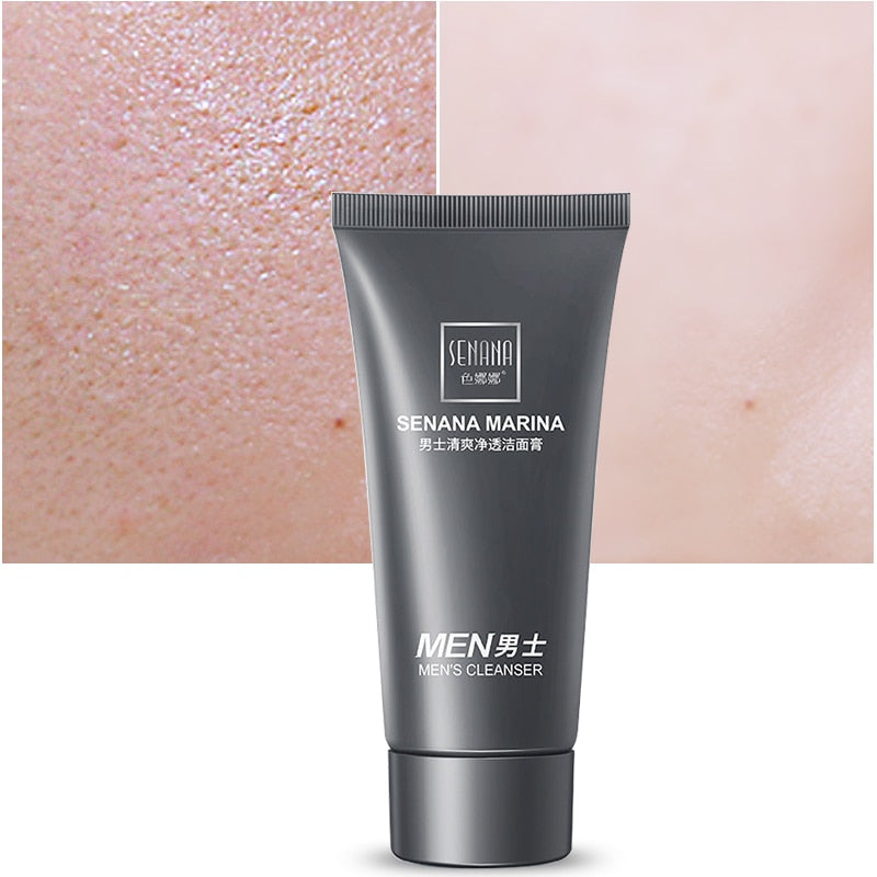SENANA Men's Facial Cleanser Deep Cleansing Oil-Control Brightening Moisturizing Foaming Face Cleanser Facial Soap Acne Treat