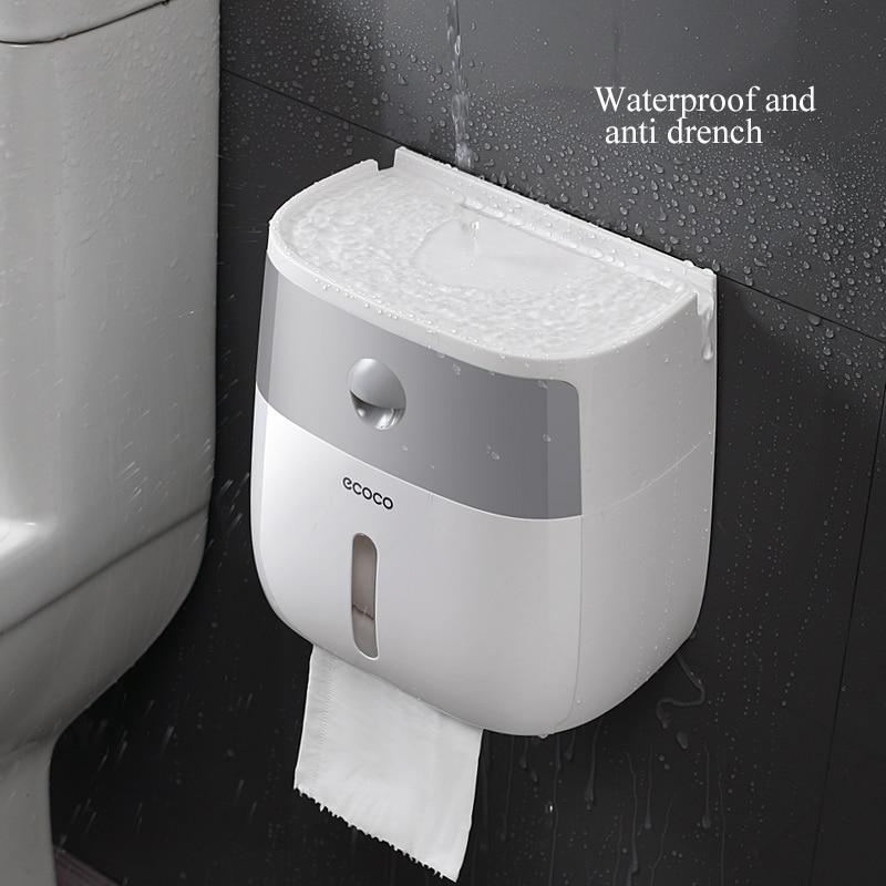 ecoco Portable Toilet Paper Holder Plastic Waterproof Paper Dispenser For Toilet Home Storage Box Bathroom Accessories