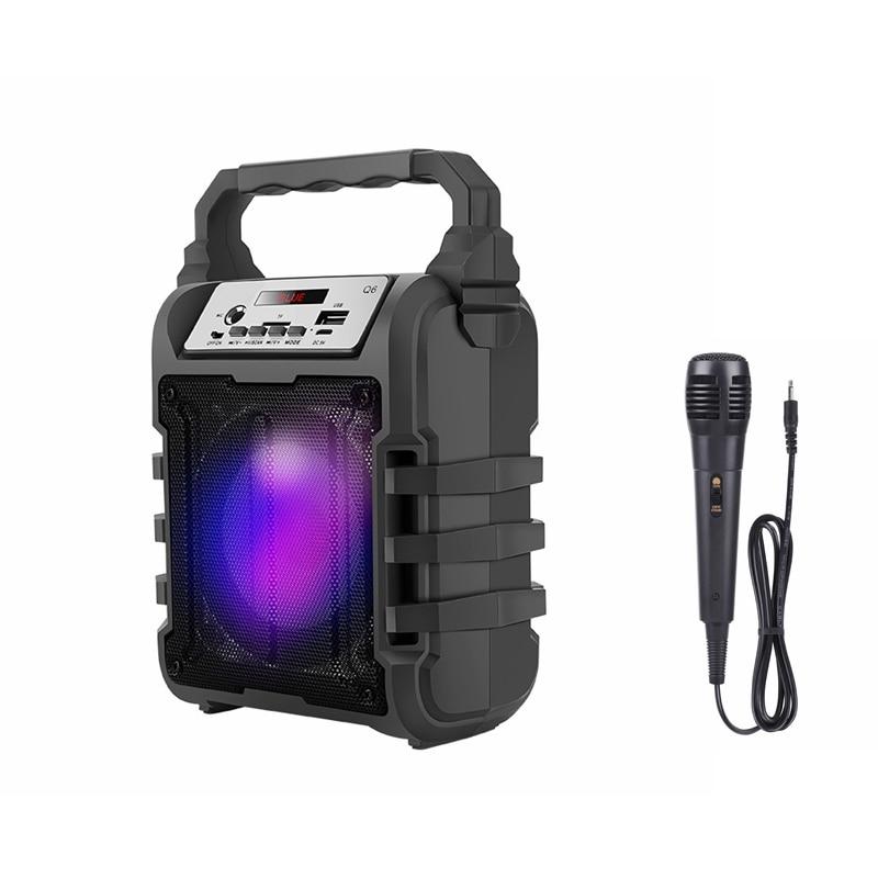 Portable Karaoke Speaker 3D Wireless bluetooth Speaker System Bass Subwoofer Microphone Support Hands-free/USB/TF Card/AUX/FM