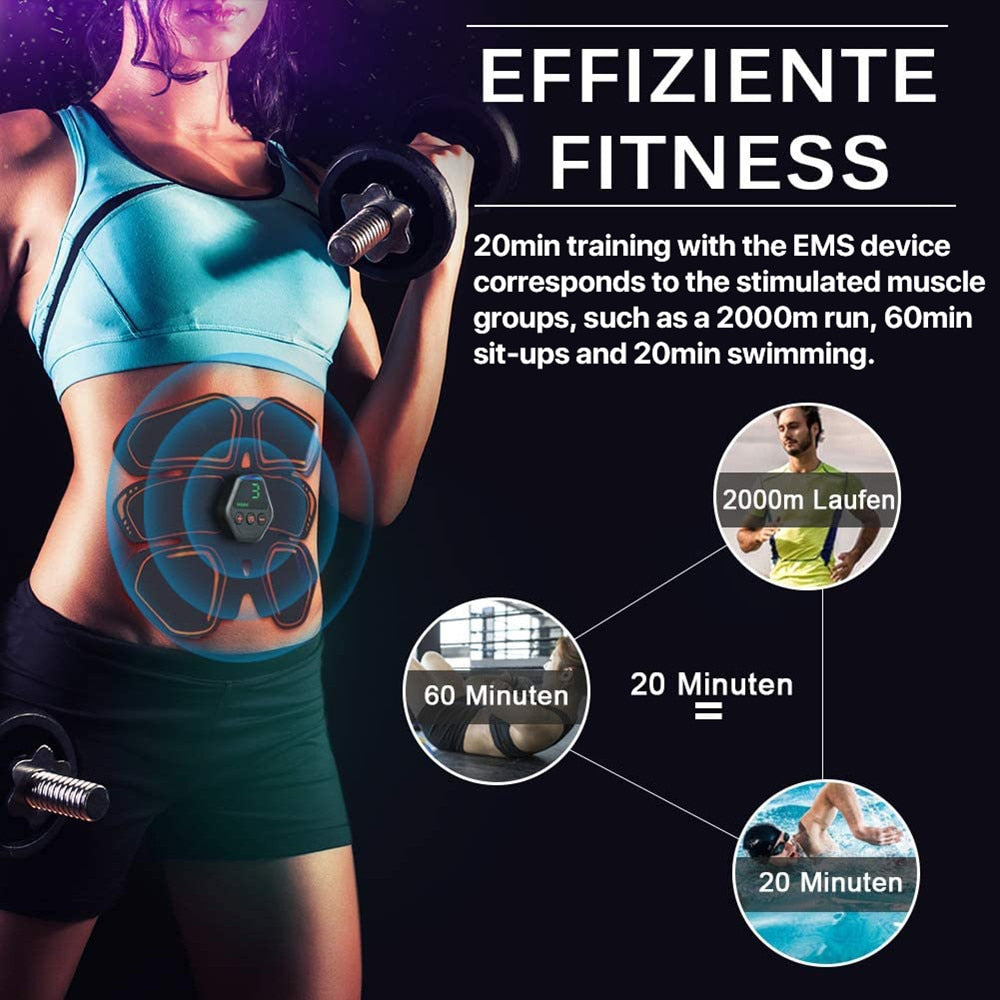EMS Abdominal Muscle Stimulator Hip Trainer Toner USB Abs Fitness Training Gear Machine Home Gym Weight Loss Body Slimming