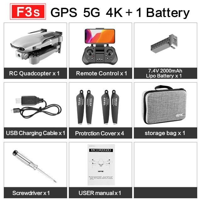 2020 NEW F3 drone GPS 4K 5G WiFi live video FPV quadrotor flight 25 minutes rc distance 500m drone HD wide-angle dual camera