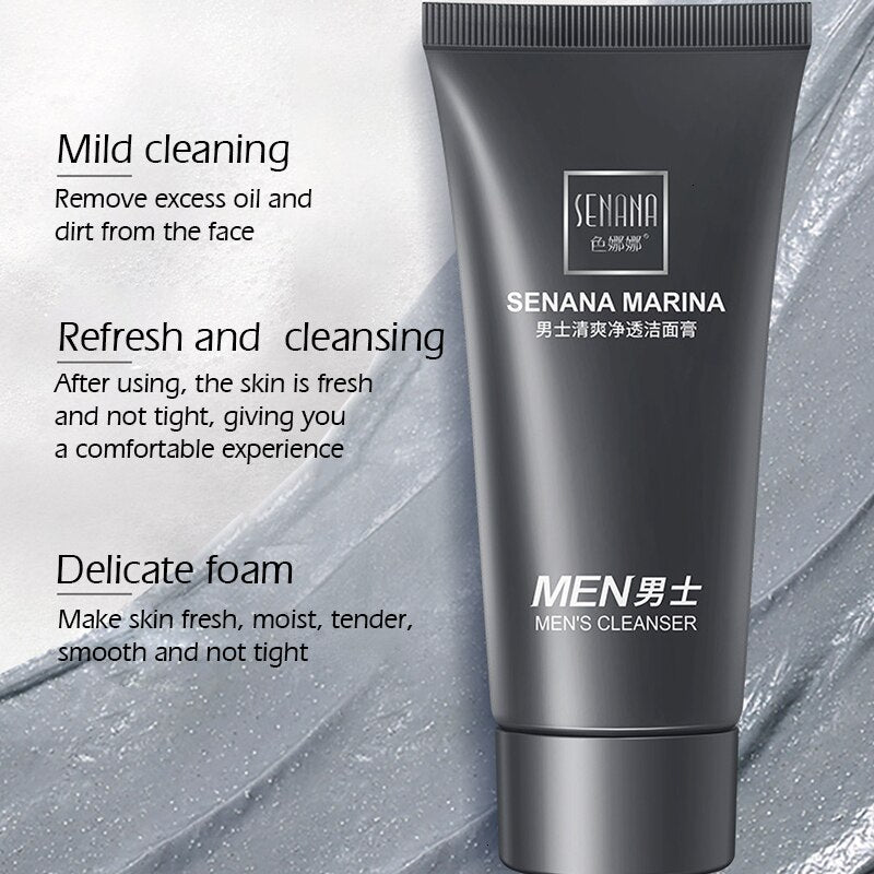 SENANA Hyaluronic Acid Facial Cleanser Remove Acne Blackhead Deep Cleansing Control-oil Moisturizing Nourish Blemish Skin Care