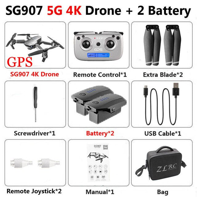 SG907 SG901 5G GPS Foldable Profissional Drone with Dual Camera 1080P 4K WiFi FPV Wide Angle RC Quadcopter Drone Camera