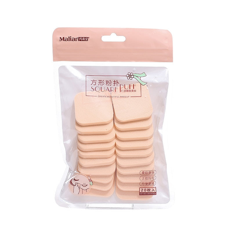 20pcs Wet And Dry Use Makeup Sponge Powder Puff Foundation Cosmetic Facial Sponges Soft Powder Puff For BB Cream Blush Cream