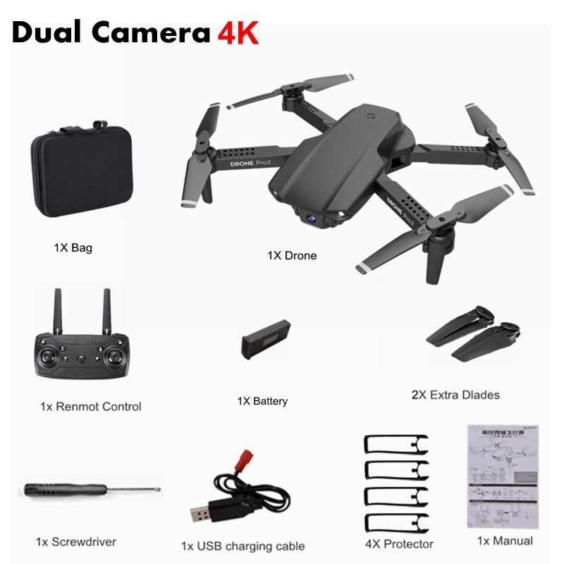 2020 NEW E99 Drone 4K HD FPV Wide Angle Profession Dual Camera Hight Hold Optical Flow Foldable RC Quadcopter Dron Toys
