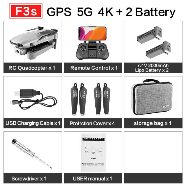2020 NEW F3 drone GPS 4K 5G WiFi live video FPV quadrotor flight 25 minutes rc distance 500m drone HD wide-angle dual camera