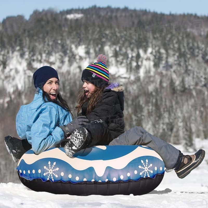Cold-resistant And Wear-resistant PVC Inflatable Ski Circle With Handle Durable Children&Adult Outdoor Skiing Snow Tube