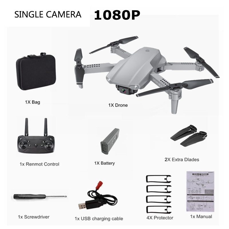 2020 NEW E99 Drone 4K HD FPV Wide Angle Profession Dual Camera Hight Hold Optical Flow Foldable RC Quadcopter Dron Toys