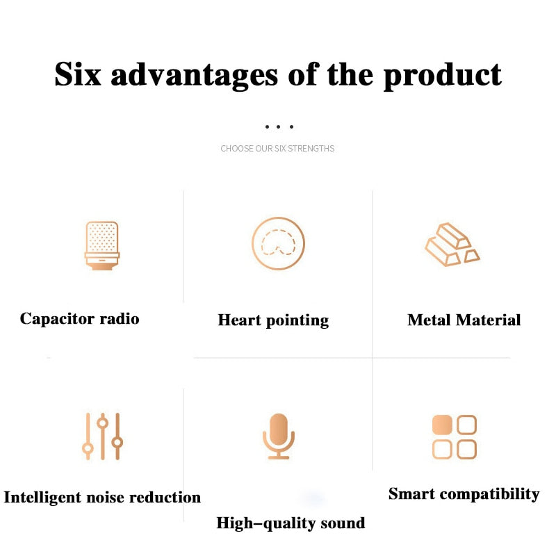 USB Microphone With Holder For Computer Condenser Recording For Laptop Windows Cardioid Studio Recording Micro YouTube Karaoke