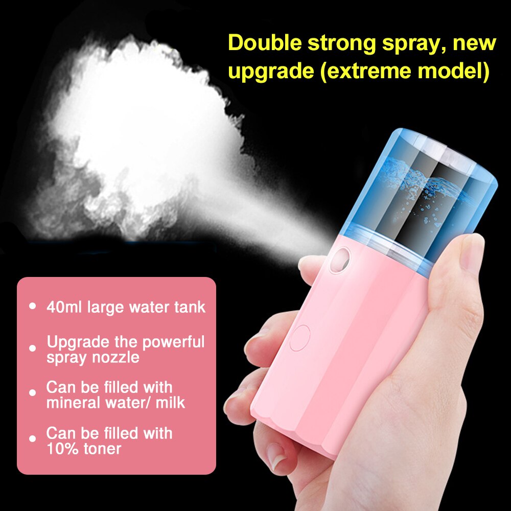 30ML Mini Nano Facial Sprayer Alcohol USB Nebulizer Face Steamer Humidifier Hydrating Anti-aging Women Beauty Skin Care Tools