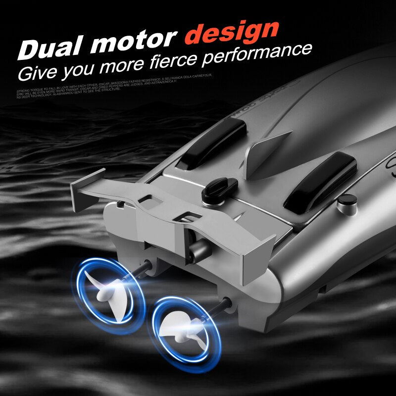 2.4G Radio Remote Control Boat High Speed Rowing 7.4V Capacity Battery Dual Motor Rc Boat 30km Per Hour Toys For Kids Gift