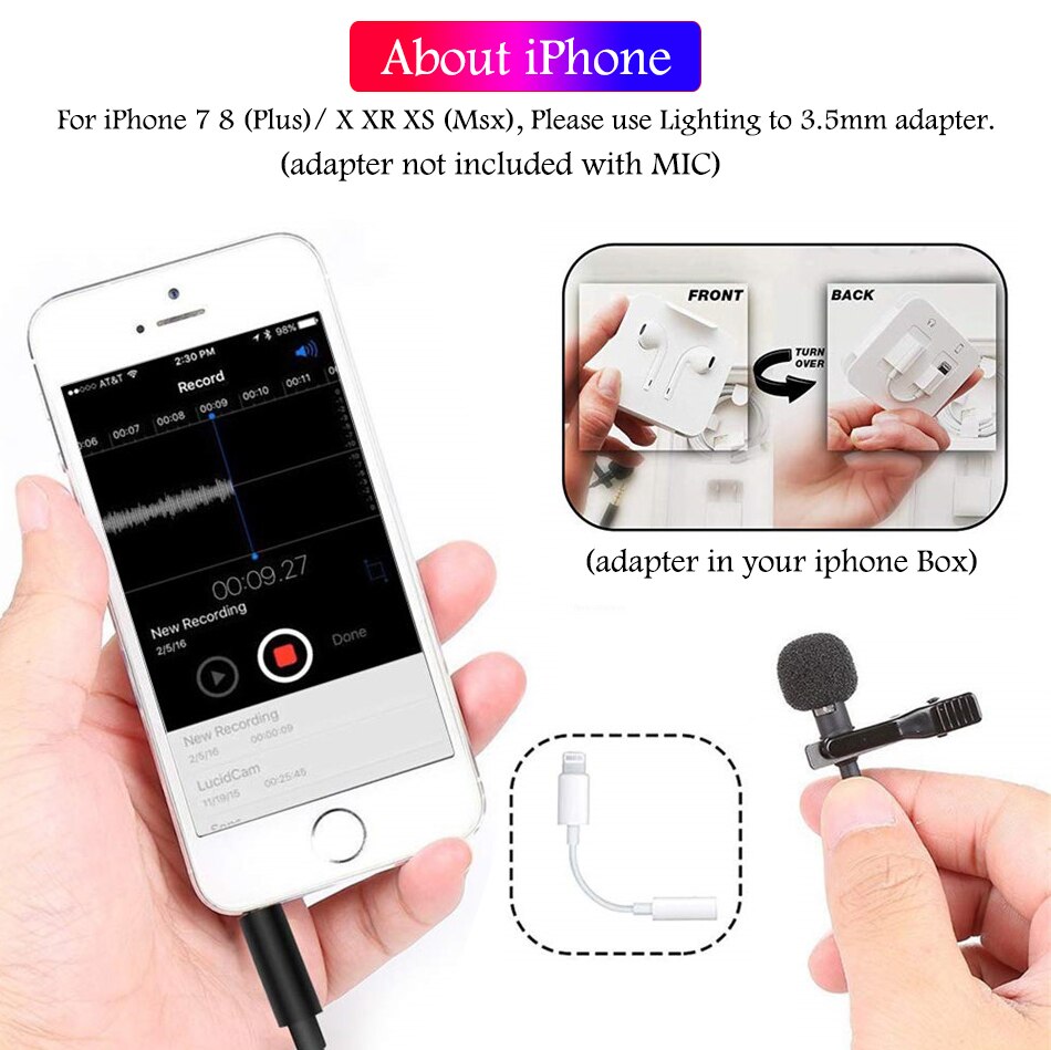 Mini USB Microphone Lapel Lavalier PC / Phone / Camera Mic Portable External Buttonhole Microphones for iPhone Laptop Computer