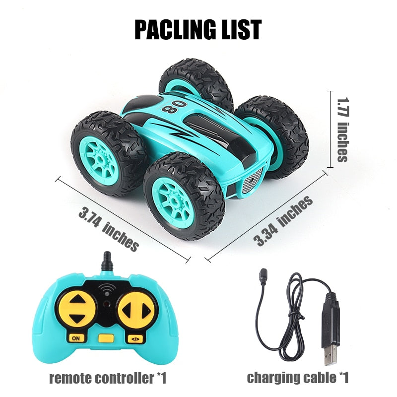 3.7 inch RC Car 2.4G 4CH Drift Stunt Double-sided bounce Stunt Car Rock Crawler Roll Car 360 Degree Flip Kids Robot RC Cars Toys