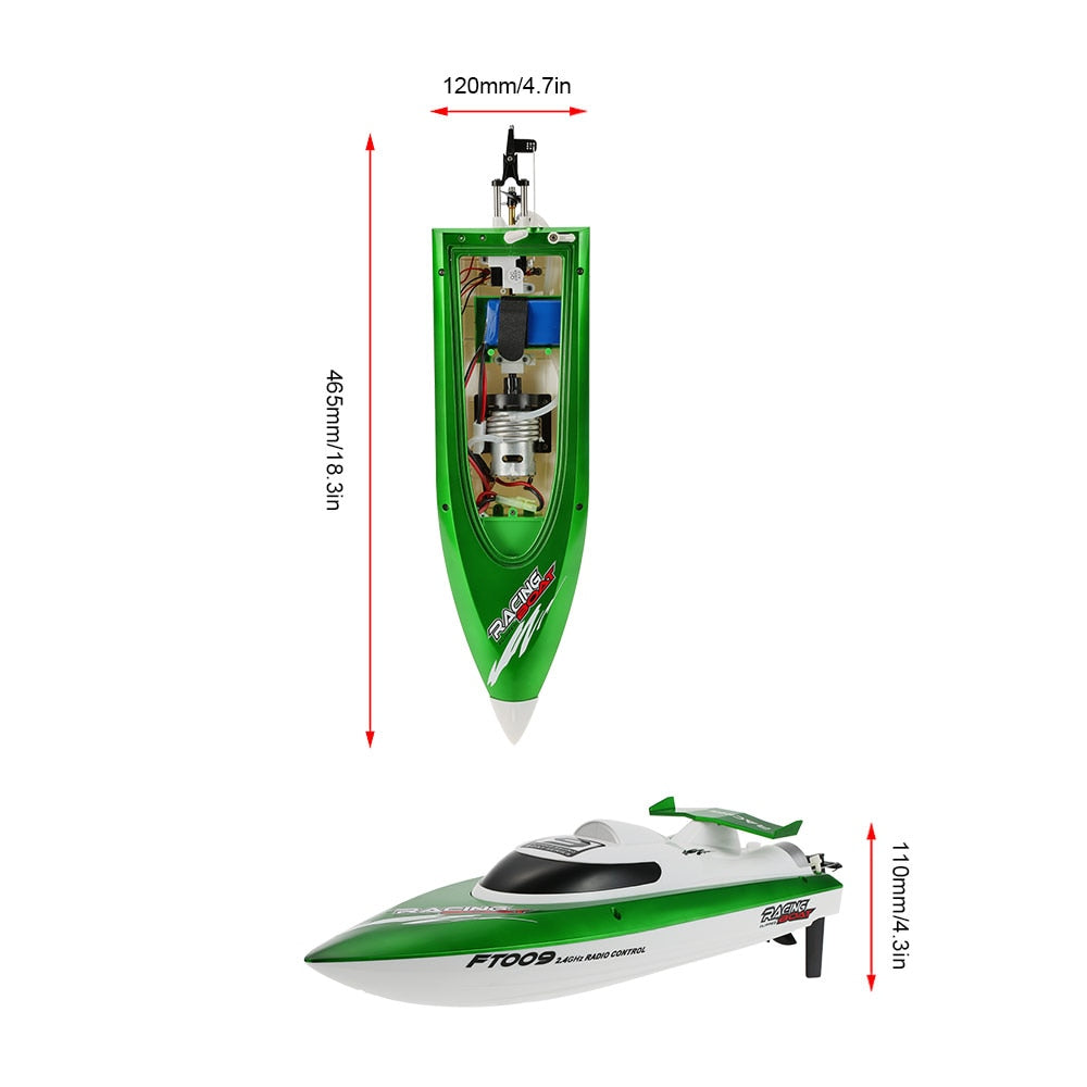 30KM/H FT009 Electric RC Boat 2.4G High Speed Radio Remote Controlled Speedboat Racing Ship Steerable Boats Adults RC Toy Gift