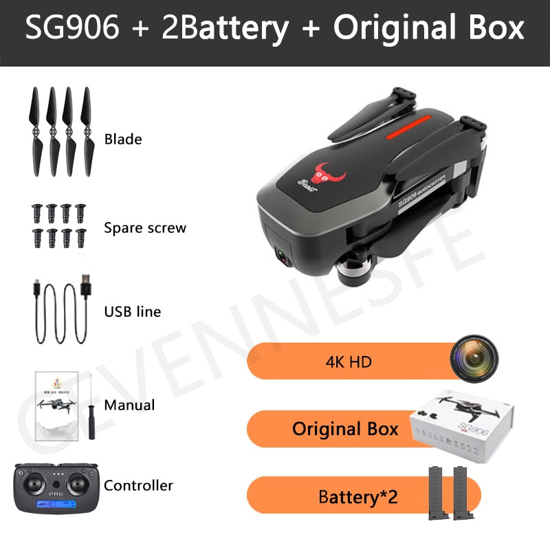 2020 NWE SG906 PRO2 drone 4k HD 5G camera Triaxial anti-shake Self-stabilizing gimbal Upgraded version drones distance 1.2km