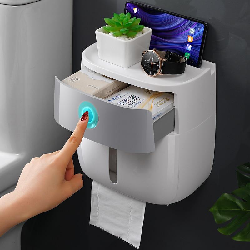 ecoco Portable Toilet Paper Holder Plastic Waterproof Paper Dispenser For Toilet Home Storage Box Bathroom Accessories