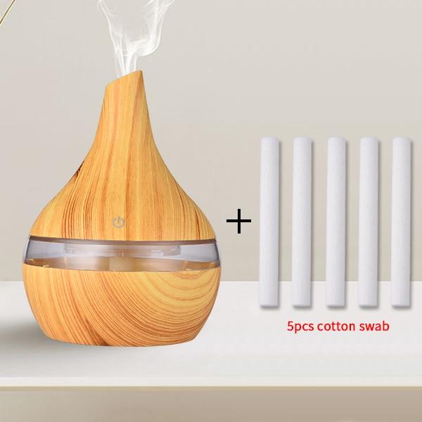 saengQ Humidifier Electric Aroma Air Diffuser Wood Ultrasonic Air Humidifier Essential Oil Aromatherapy Cool Mist Maker For Home