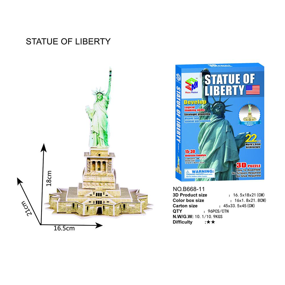 3D Puzzle Three-dimensional Word Famous Buildings Architecture Puzzle Educational Toy DIY Gift for Children and Adult