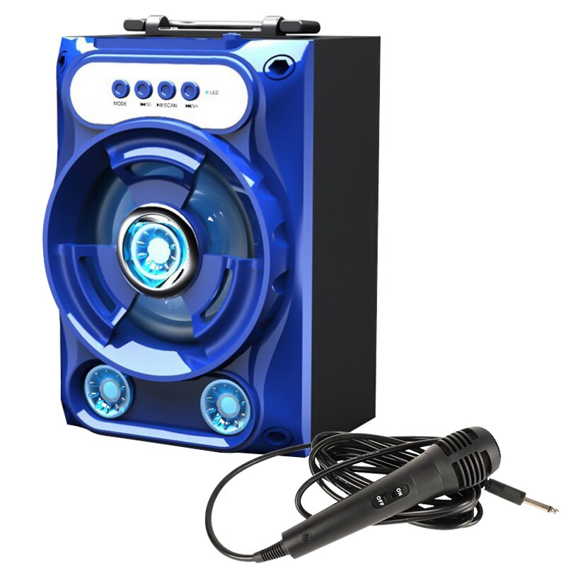 Portable Wireless Bass Bluetooth 5.0 Speaker 1200mAh Hands-free Call Speaker with Microphone for Bluetooth/AUX/USB//TF/FM Play