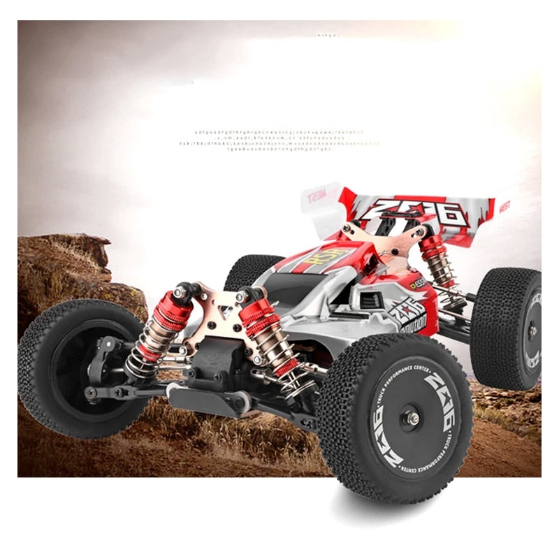 WLtoys 144001 1/14 2.4G Racing Remote Control Car Competition 60 km/h Metal Chassis 4wd Electric RC Formula Car USB Charging