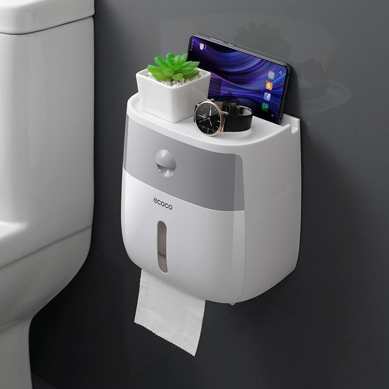ecoco Portable Toilet Paper Holder Plastic Waterproof Paper Dispenser For Toilet Home Storage Box Bathroom Accessories