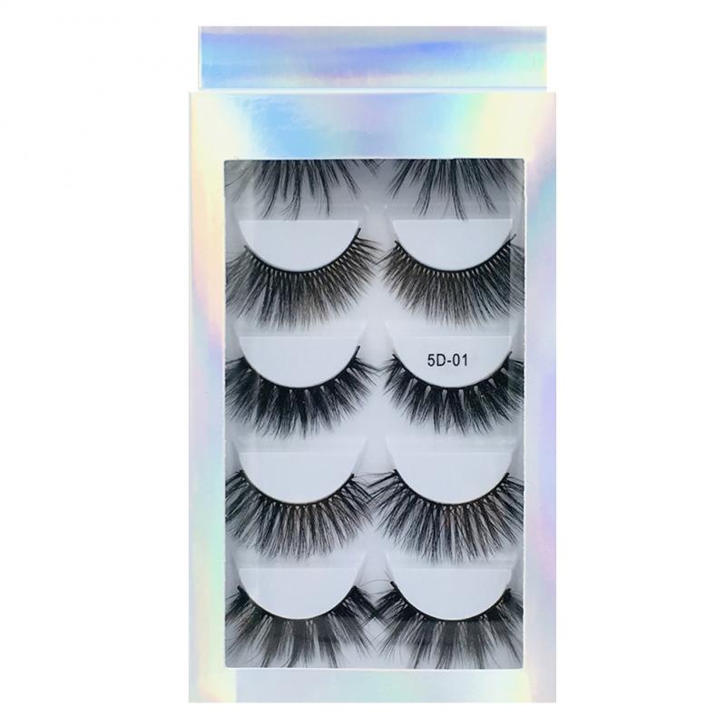 5 Pair Black Thick Fake Eyelash 3d Classic Fiber Fake False Eyelashes Faux Mink False Eyelashes Makeup Extension Fake Eyelashes