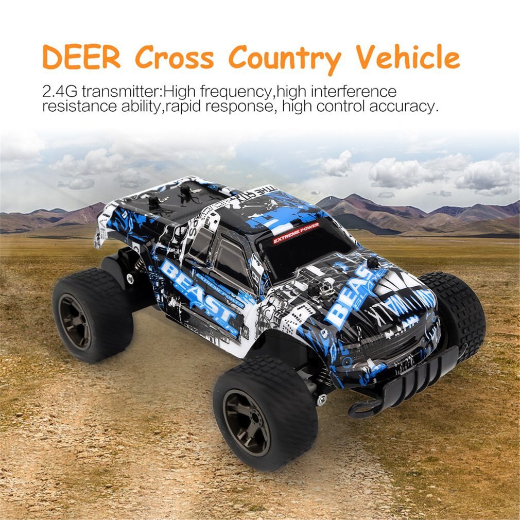 LR-C004 1/18 RC Car 4WD climbing Car Double Motors Drive Bigfoot Car Remote Control Model Off-Road Vehicle Toys Gift