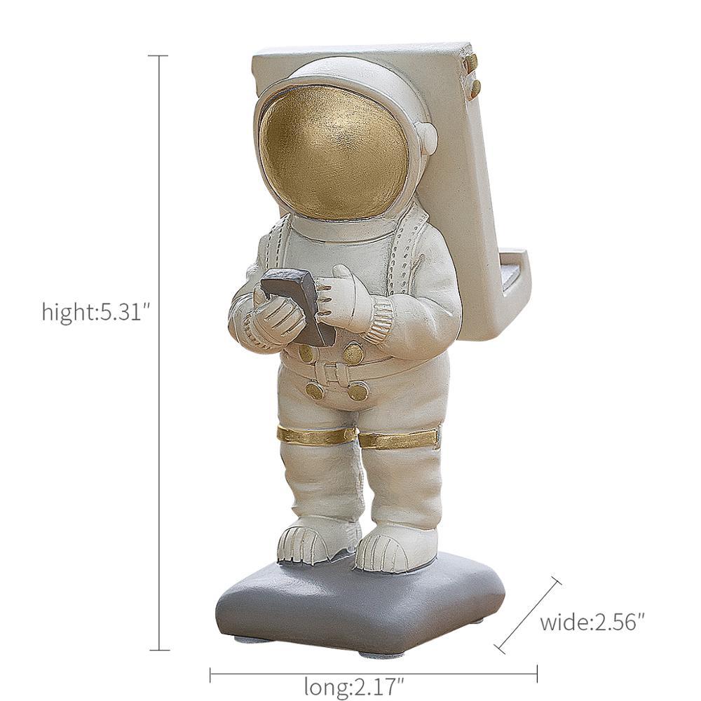 Creative Penholder Mobile Phone Stand Resin Astronaut Figurine Home Decoration Office Desk Accessories Practical Desktop Holder