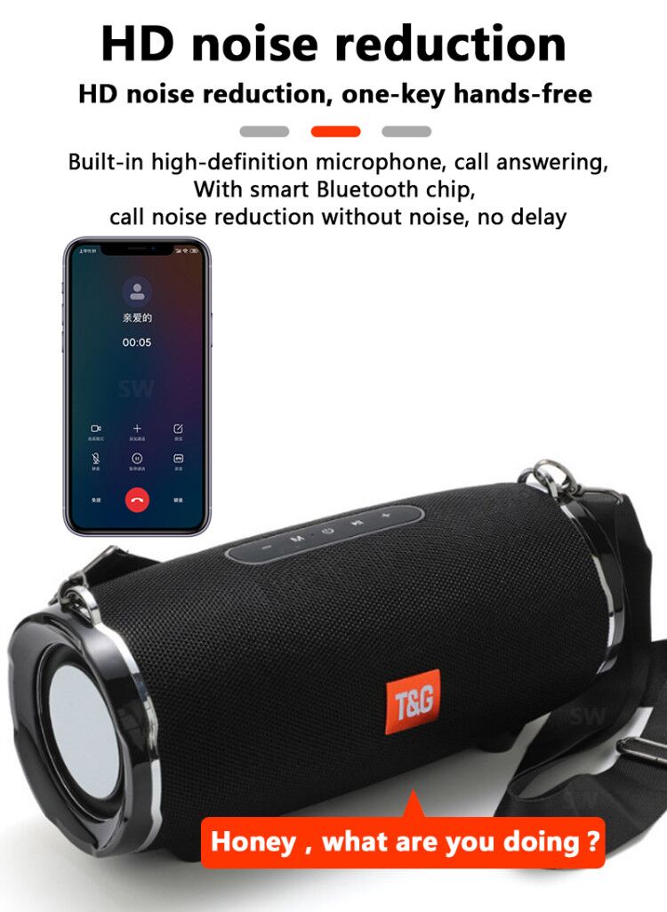 50W Wireless Bluetooth Speaker Outdoor Portable Subwoofer Colum 3D Stereo Soundbar 4000mAh Battery Music 48 hours FM / aux / TF