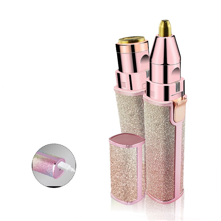 2 In 1 Electric Eyebrow Trimmer Makeup Painless Eye Brow Epilator Mini Shaver Razors Women Portable Facial Body Hair Remover