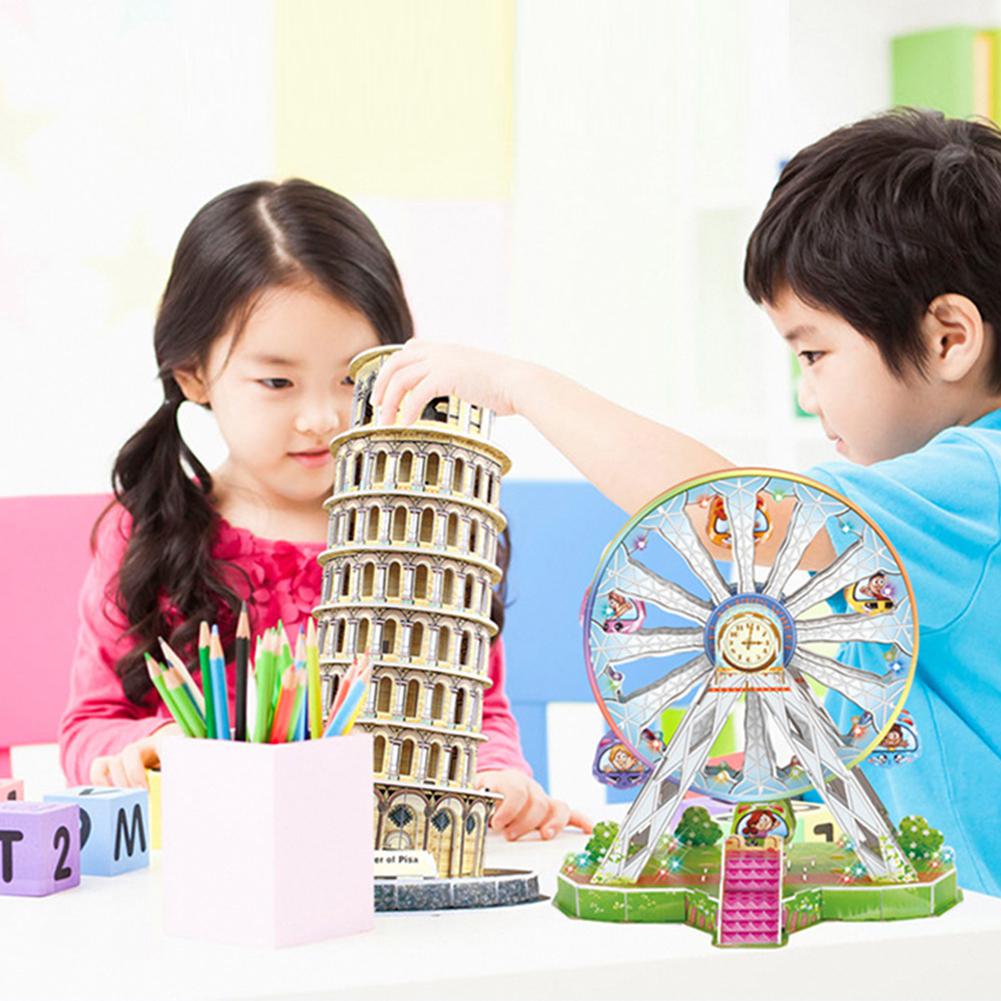3D Puzzle Three-dimensional Word Famous Buildings Architecture Puzzle Educational Toy DIY Gift for Children and Adult