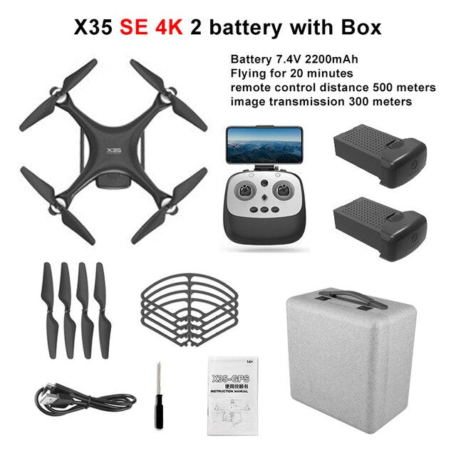 Wecute 2020 X35 Drone RC Quadcopter 4K Profissional GPS Drone With HD Camera Gimbal FPV 5G WIFI 1KM Flight distance VS SG906 pro