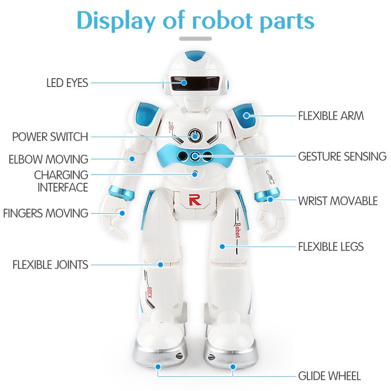 Remote Control Robot Multi-function USB Charging Children's Toy RC Robot Will Sing Dance Action Figure Gesture Sensor Robot