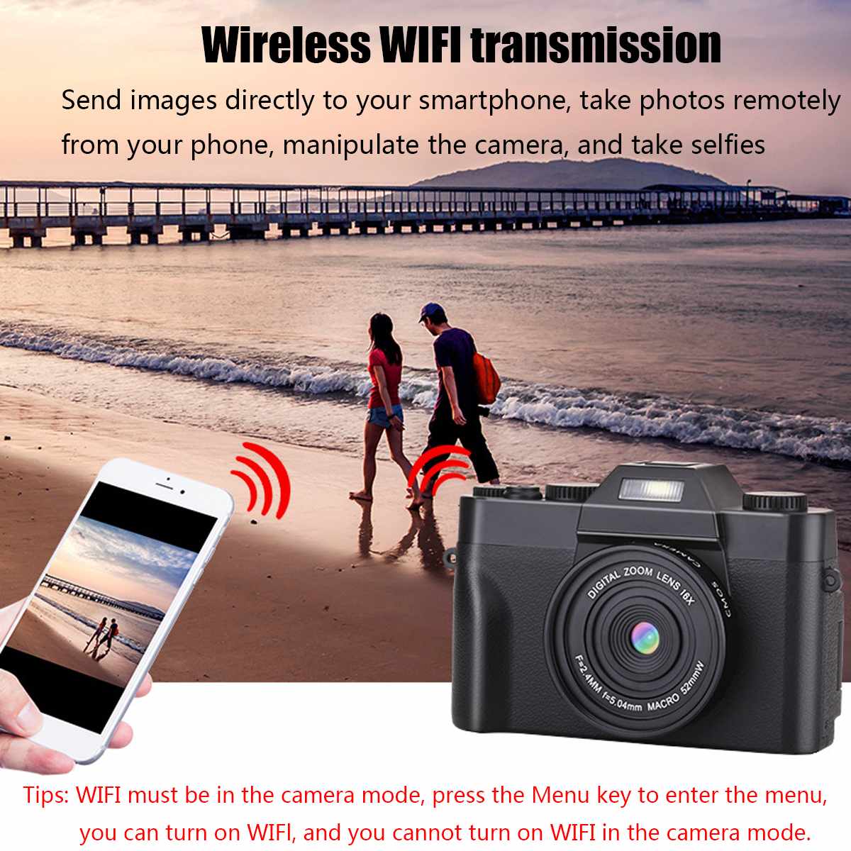 4K KOMERY Vlog Youtuber Camcorder 3000W 16X Super Definition Digital Night Vision Camera RC Outdoor Travel Wedding Home
