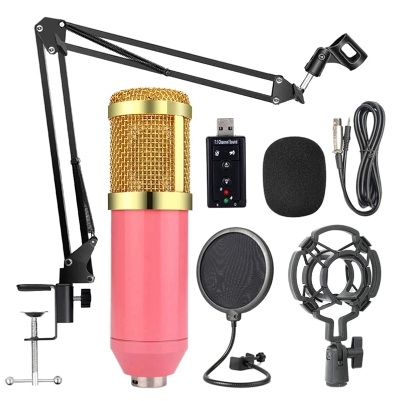 Bm800 Professional Suspension Microphone Kit Studio Live Stream Broadcasting Recording Condenser Microphone Set for podcast