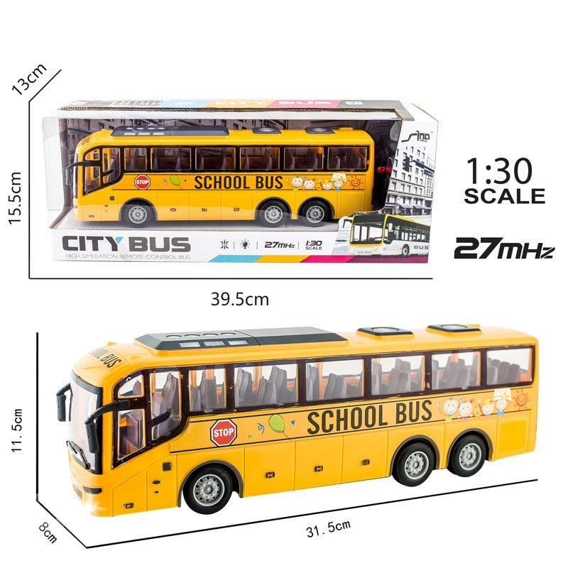 4CH Electric Wireless Remote Control Bus with Light Simulation School Bus Tour Bus Model Toy