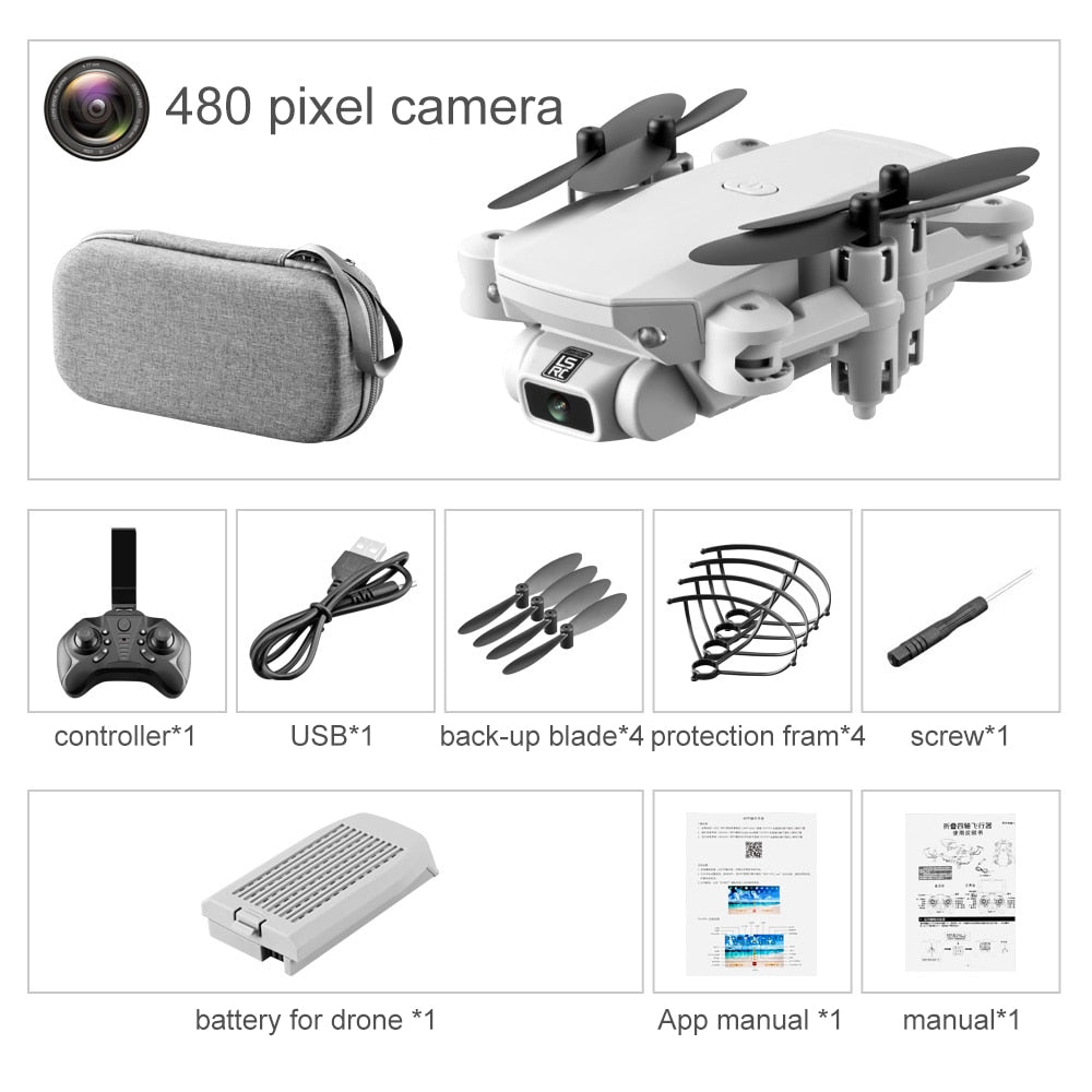 XKJ 2020 New Mini Drone 4K 1080P HD Camera WiFi Fpv Air Pressure Altitude Hold Black And Gray Foldable Quadcopter RC Dron Toy