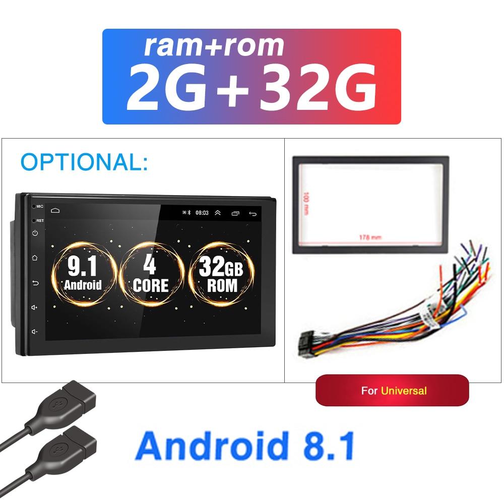 Podofo Android 9.1 2 Din Car radio Multimedia GPS Player 2DIN 2.5D Universal For Volkswagen Nissan Hyundai Kia toyota LADA Ford