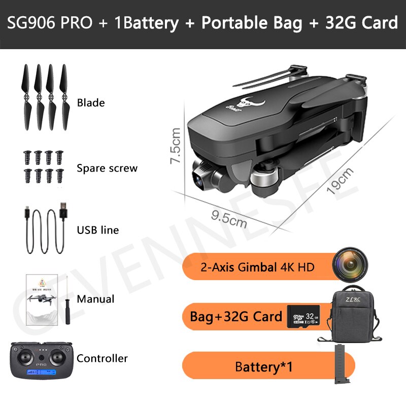 2020 NWE SG906 PRO2 drone 4k HD 5G camera Triaxial anti-shake Self-stabilizing gimbal Upgraded version drones distance 1.2km