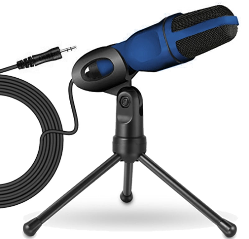 New Condenser Microphone 3.5mm Plug Home Stereo MIC Desktop Tripod for PC YouTube Video Skype Chatting Gaming Podcast Recording