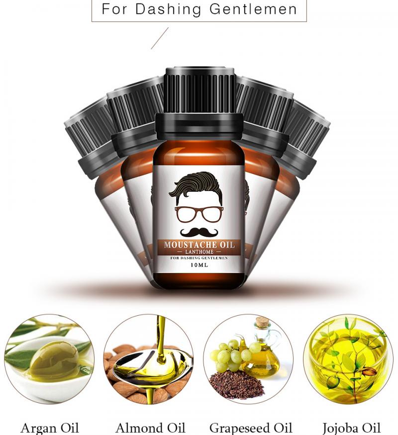 Natural Beard Nourish Oil 100% Pure Organic for Beard Eyelash Hair Men Grooming Mustache Care Loss Prevent Hair Care TSLM1