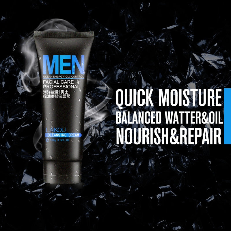 Brand Korean LAIKOU Men Facial Cleanser Face Washing Moisturizing Man Skin Care Oil Control Blackhead Remove Cosmetics Norish