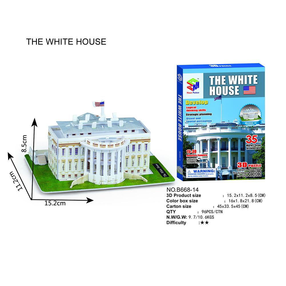 3D Puzzle Three-dimensional Word Famous Buildings Architecture Puzzle Educational Toy DIY Gift for Children and Adult