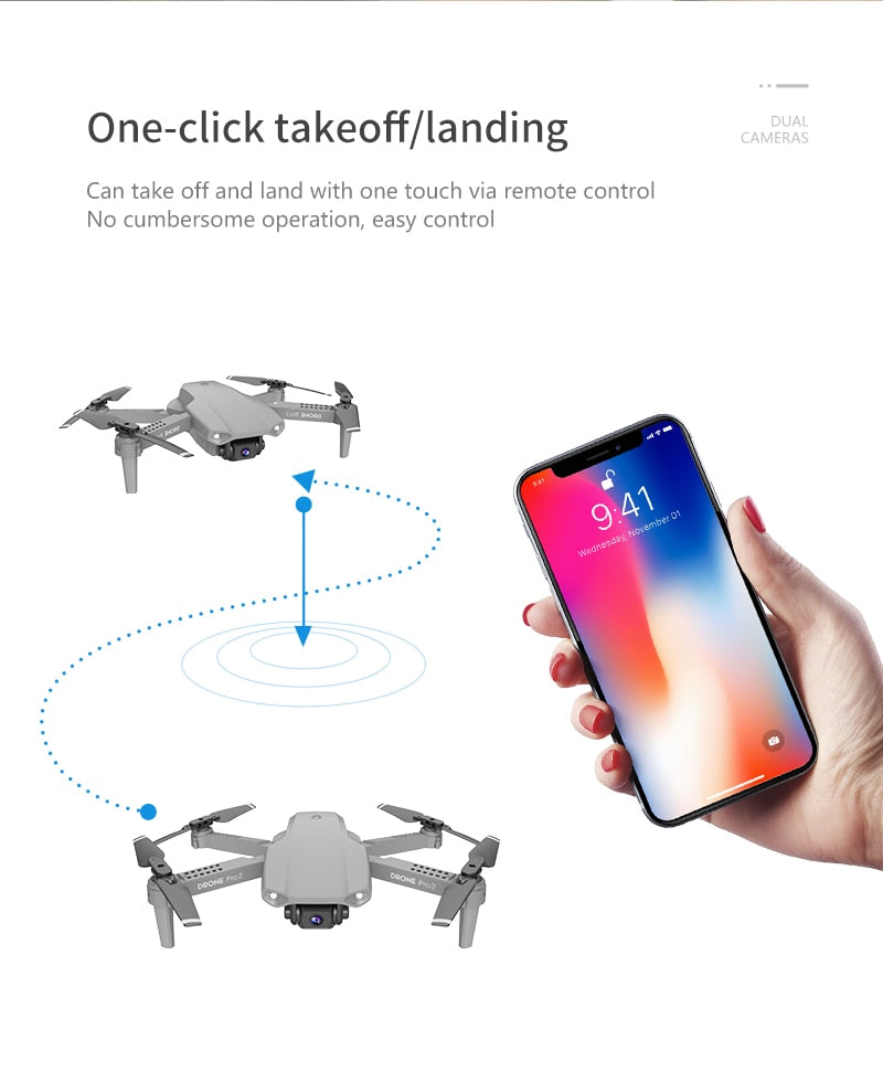 LSKJ E99 Pro2 RC Mini Drone 4K HD Dual Camera WIFI FPV Professional Aerial Photography Helicopter Foldable Quadcopter Dron Toys