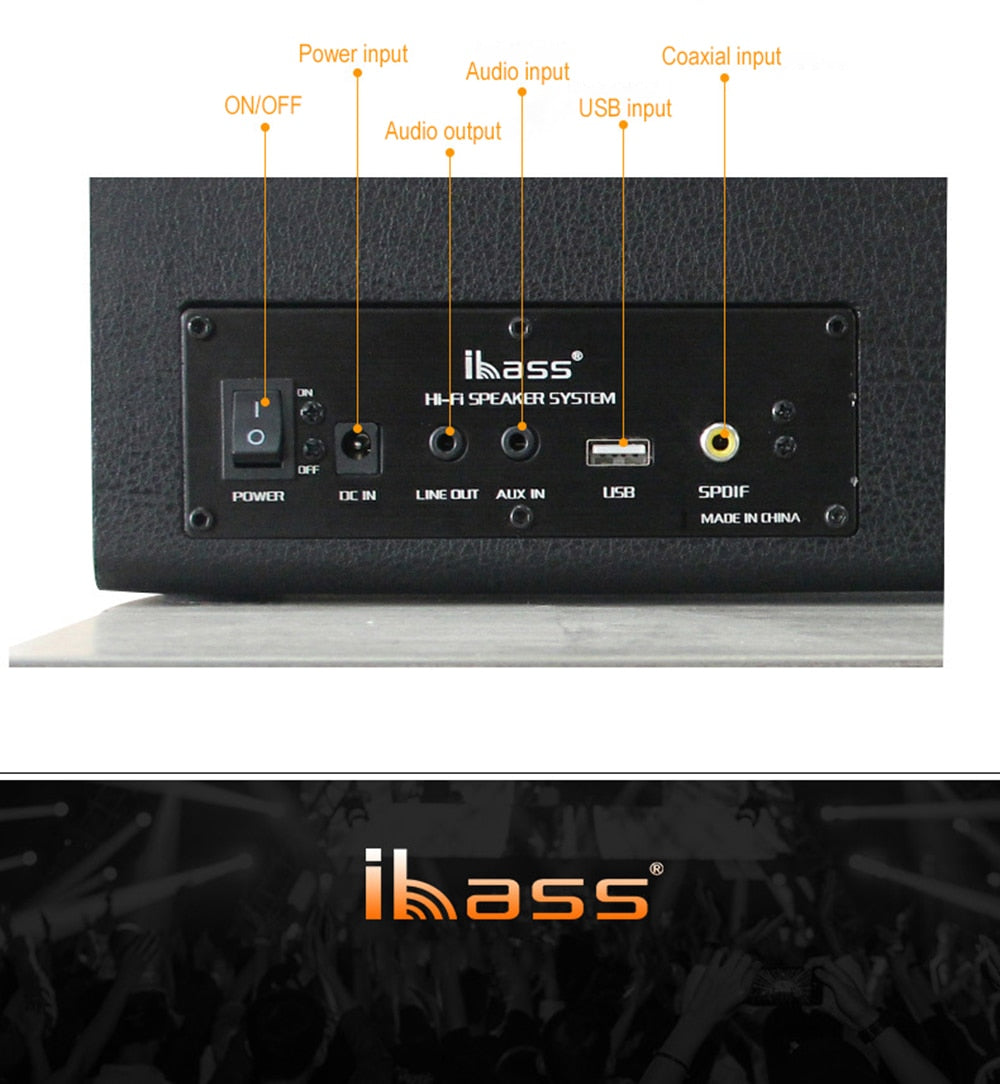 IBASS GaGa Bluetooth Speaker Wooden Speaker Car Outdoor Home 6-unit Speaker TV Computer Audio support Cell Phone Coaxial AUX USB