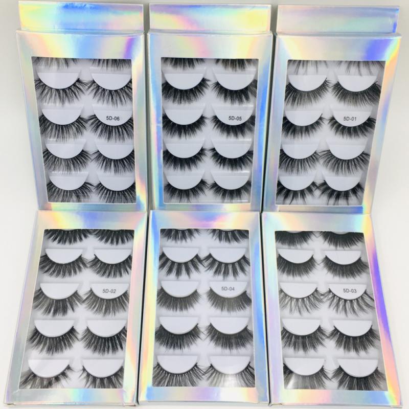 5 Pair Black Thick Fake Eyelash 3d Classic Fiber Fake False Eyelashes Faux Mink False Eyelashes Makeup Extension Fake Eyelashes