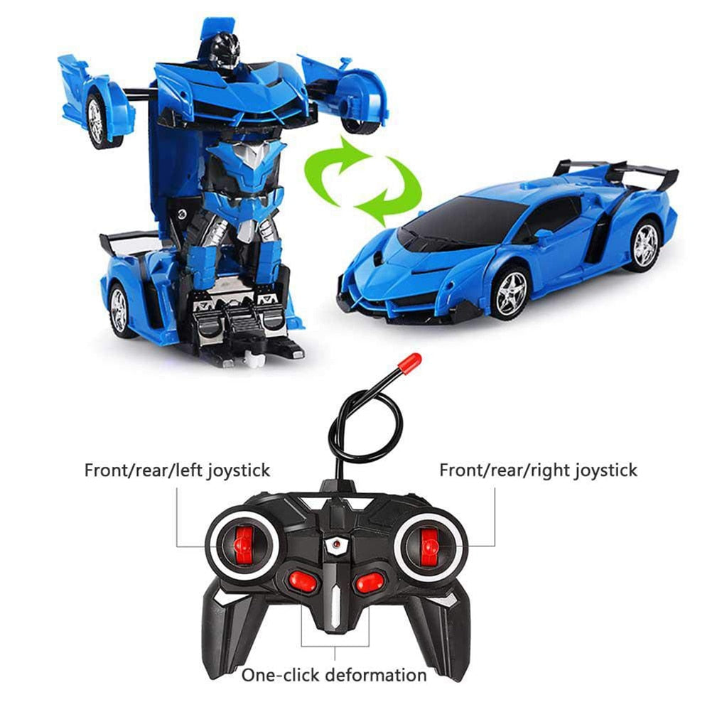 One-Click Deformation 360 Degree Remote Control Car Robot 2.4 GHz Remote Deformation Car Robot Toy Children Car Toy