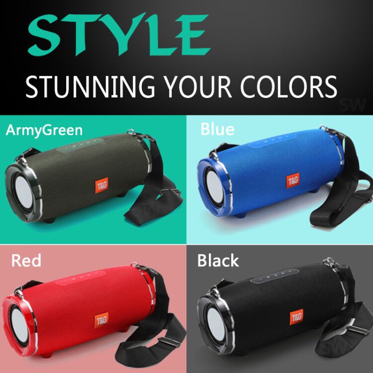 50W Wireless Bluetooth Speaker Outdoor Portable Subwoofer Colum 3D Stereo Soundbar 4000mAh Battery Music 48 hours FM / aux / TF