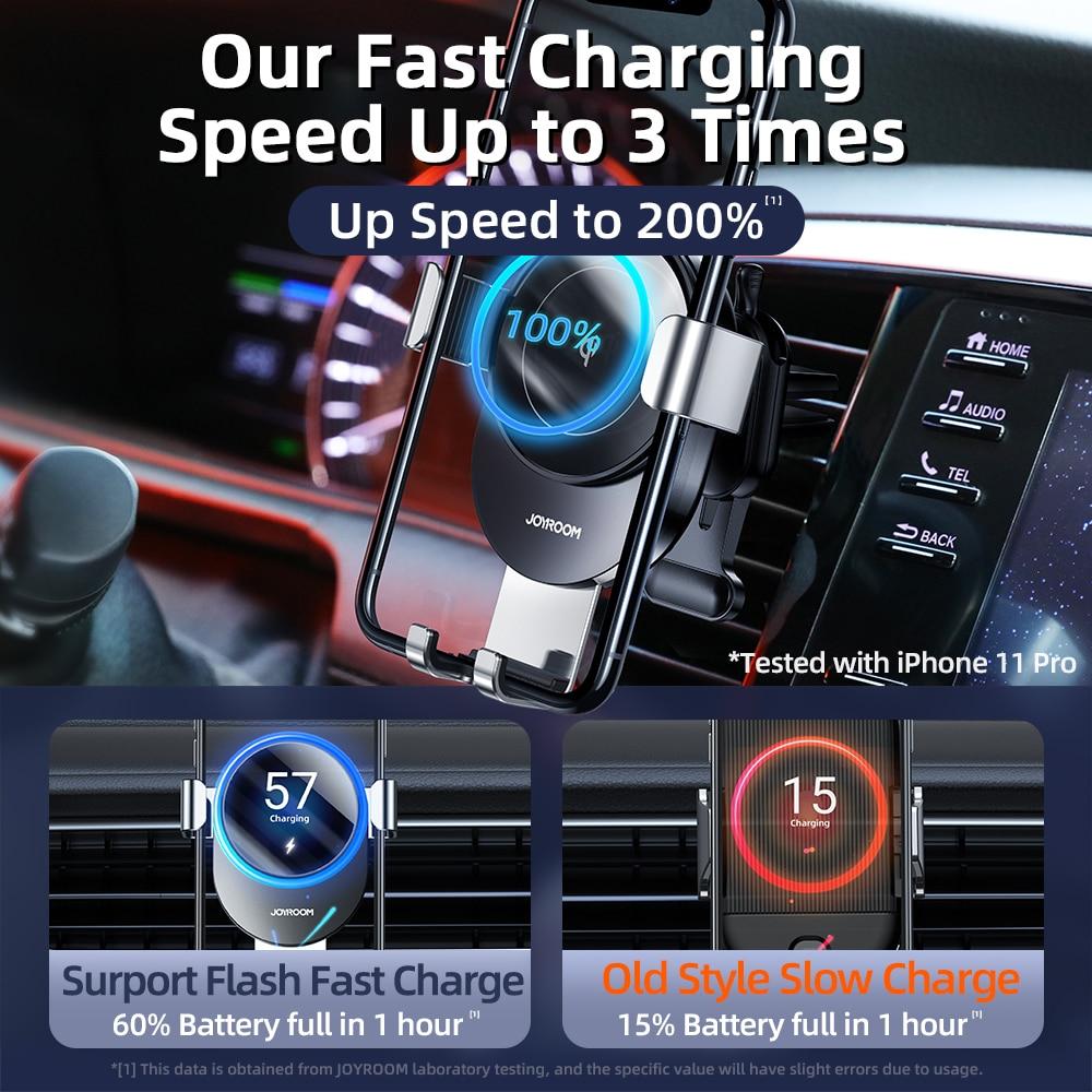 Joyroom 15W Qi Car Phone Holder wireless charger Wireless Charger Car Mount Intelligent Infrared for Air Vent Mount For iPhone
