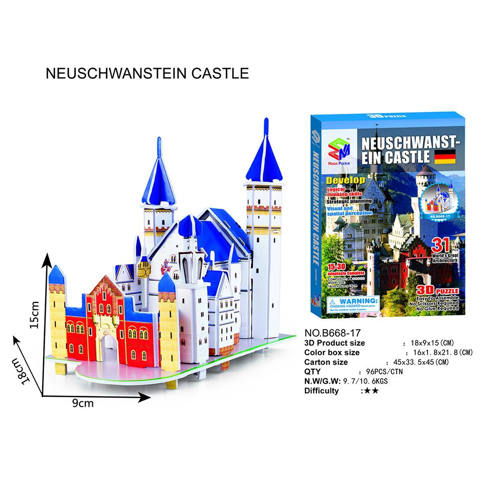 3D Puzzle Three-dimensional Word Famous Buildings Architecture Puzzle Educational Toy DIY Gift for Children and Adult